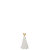 Arbre de Noël Golden Heart en polyester blanc et or, design élégant et raffiné
