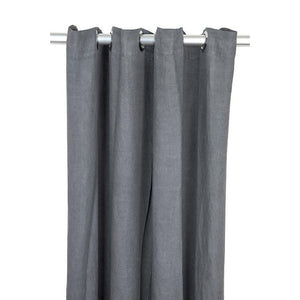 Rideau vintage en lin gris foncé