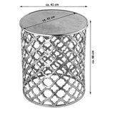 Table décorative table d'appoint en métal ø 40 x 45 cm ronde Cairo argent ou or aluminium oriental