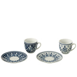 Boîte J-Line 6 tasses en céramique bleu foncé vue de face