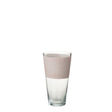 Vase Delph J-Line en verre transparent et rose clair, 35 cm de haut