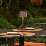 Lampe de table rechargeable marron moka Ava