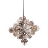 PENDANT LAMP "SPHERE" Ø 75 cm, AU S et verre avec différentes structures, éclairage pour le salon, la salle à manger ou le bureau.