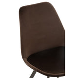 Chaise J-Line Helene Métal/Textile Marron Foncé