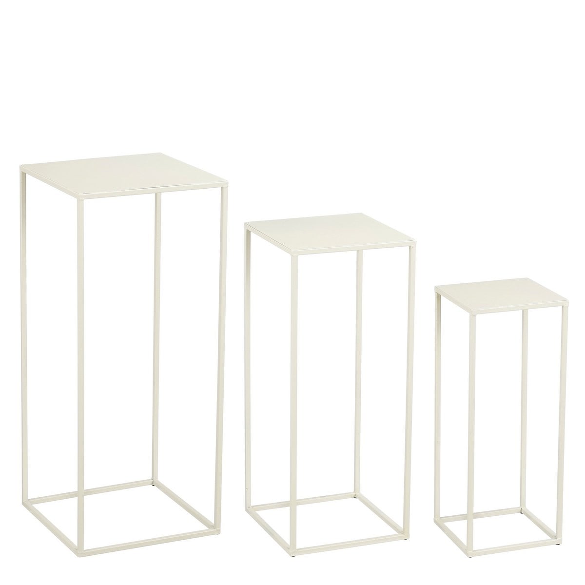 Set de tables d'appoint Quinty Blanc cassé - vue d'ensemble