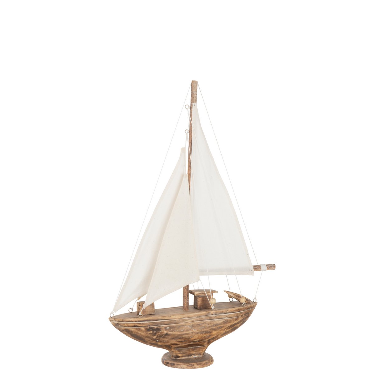 Décoration bateau Noa en bois marron de J-Line, vue de côté