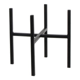 Support pour plantes Ascot Noir - vue de face avec plante