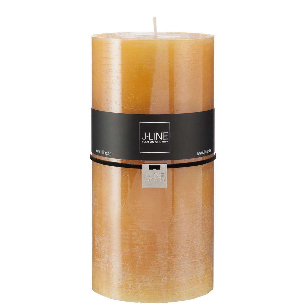 Bougie cylindrique jaune J-Line sur fond blanc, vue de face