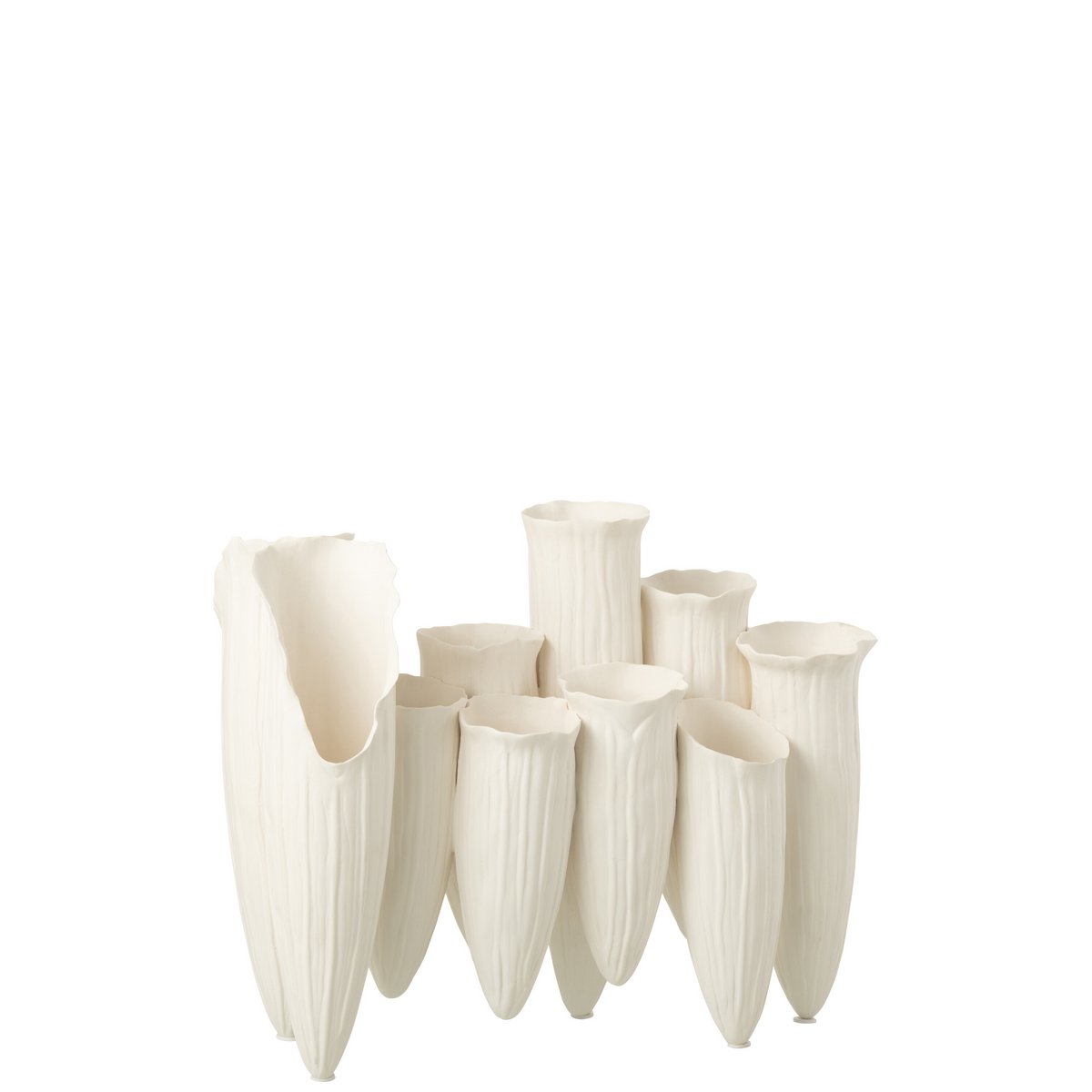 Vase J-Line Soliflore Helix en céramique blanche - ambiance déco