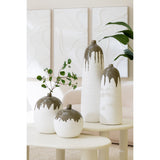 Vase Olea Bottle J-Line avec des fleurs, décoration raffinée