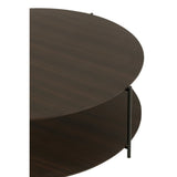Table basse J-Line ronde en métal marron foncé en situation