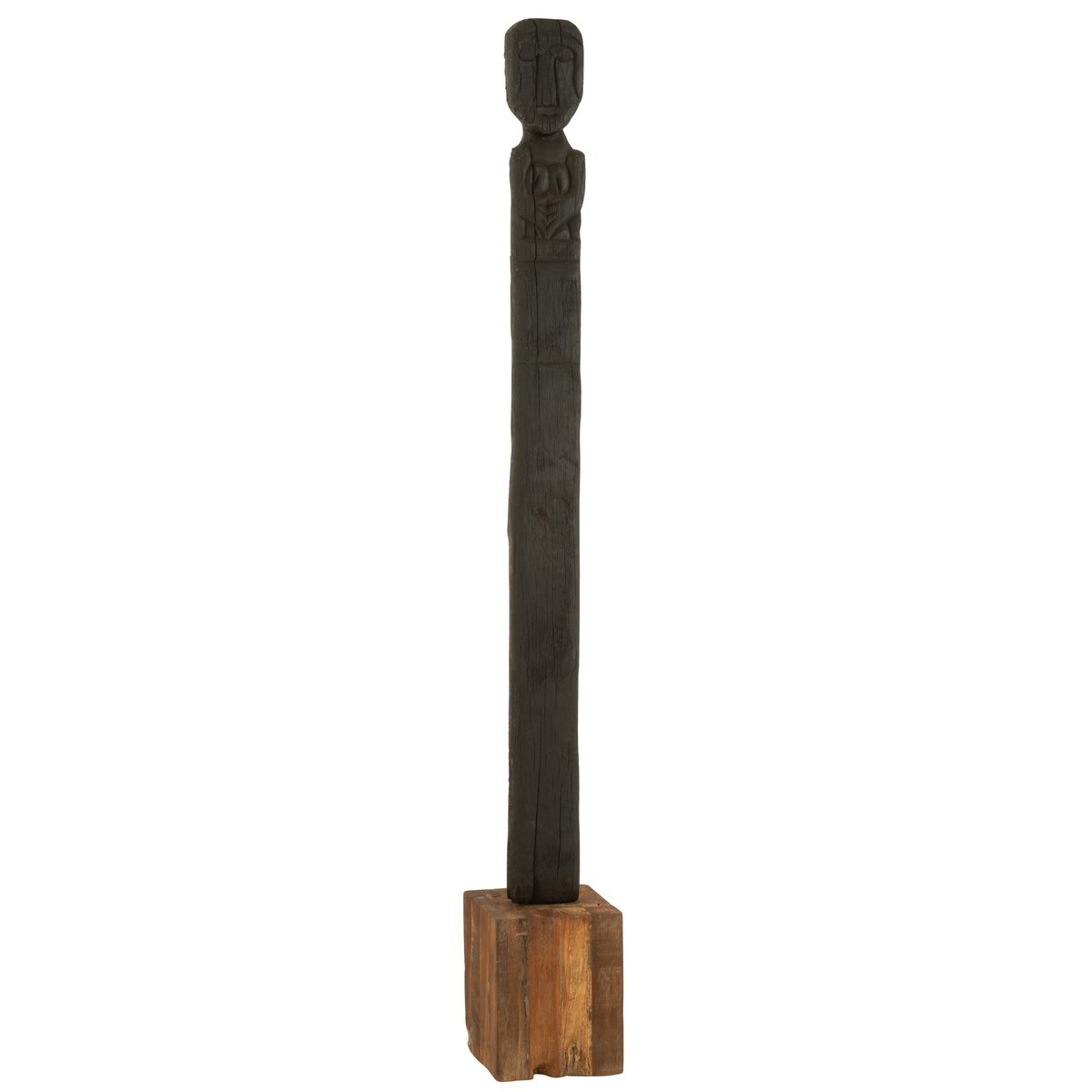 Détail de la statue Kuru J-Line, finition en bois élégant