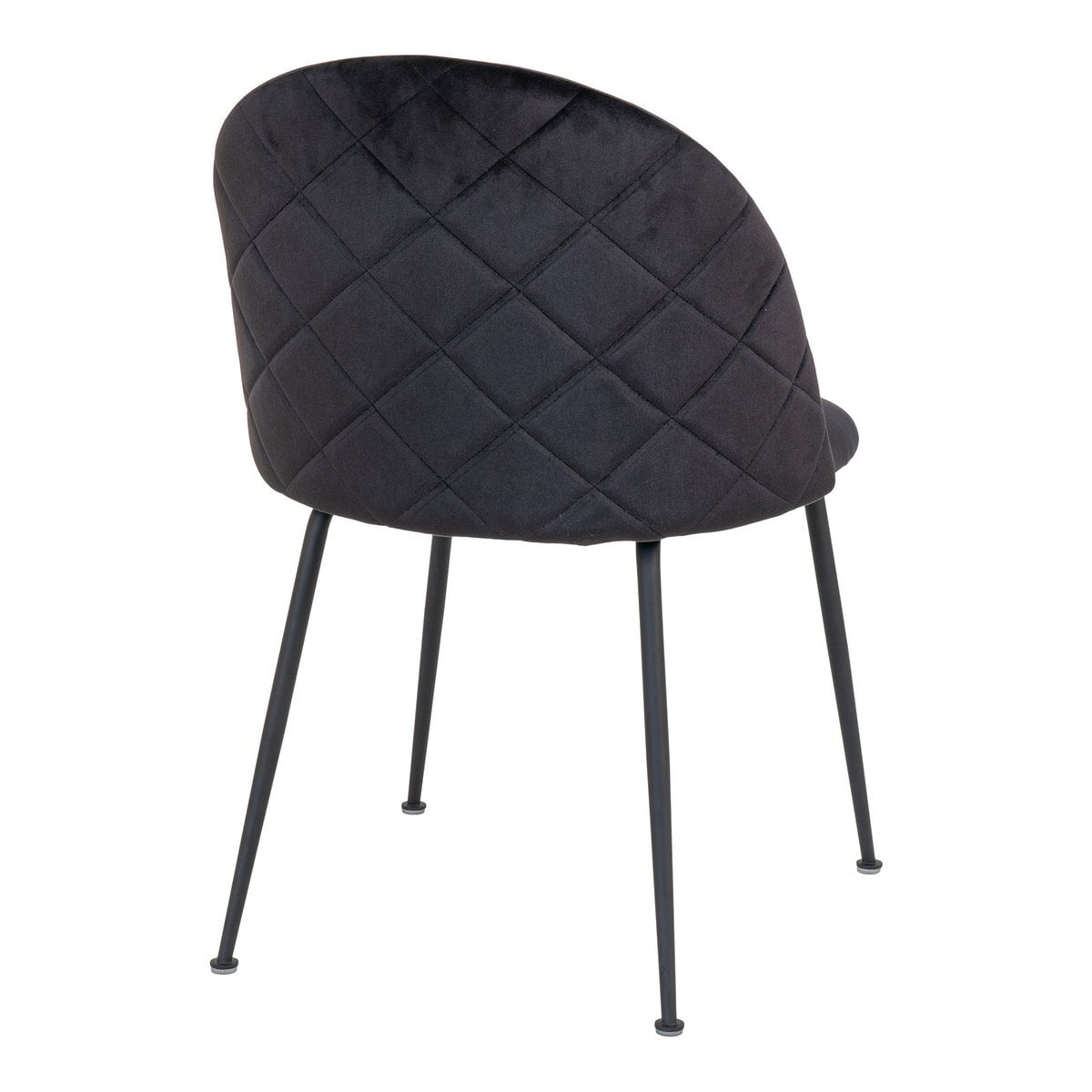 Chaise Geneve en velours noir, vue latérale montrant le design moderne