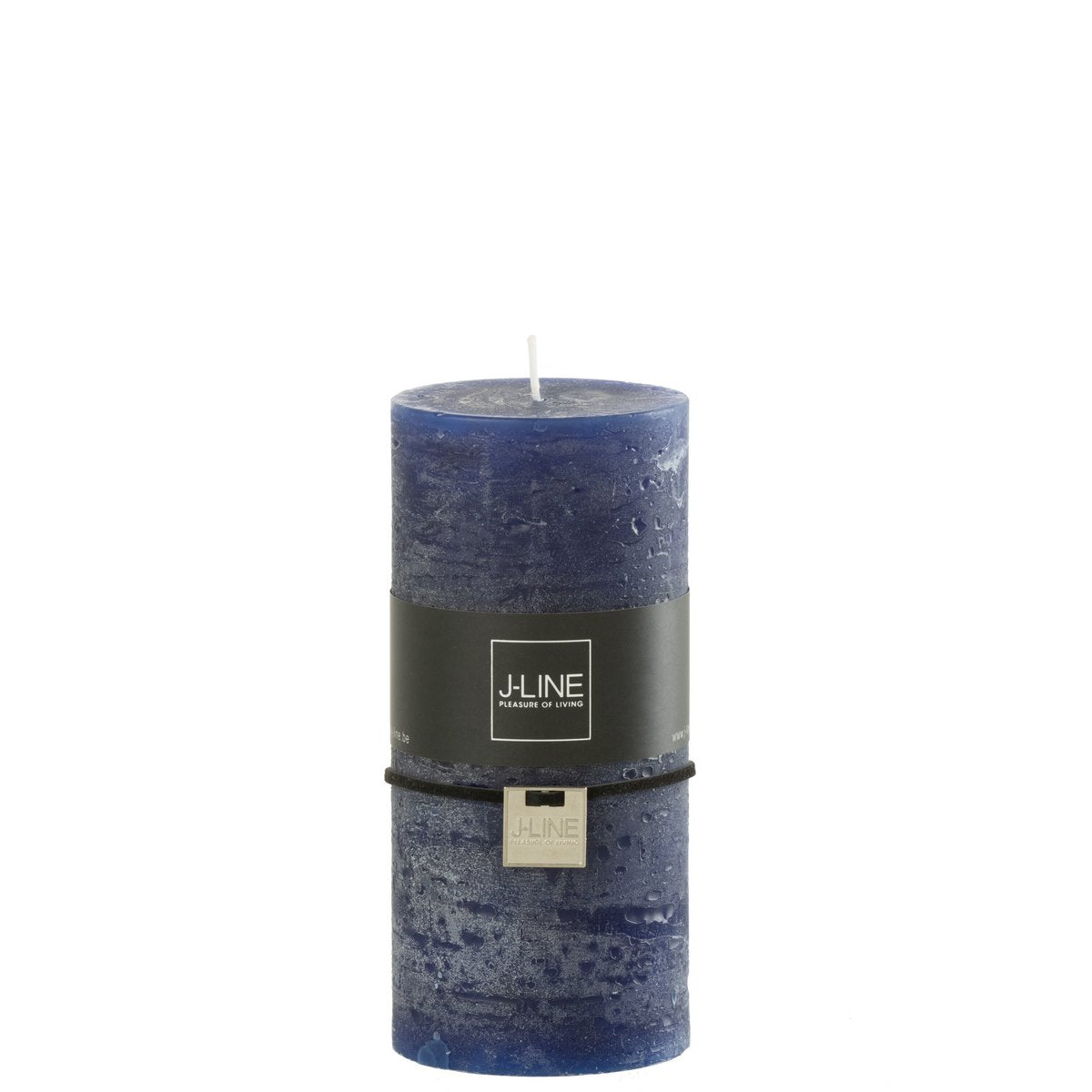 Bougie cylindrique J-Line bleu foncé, design épuré et élégant