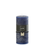 Bougie cylindrique J-Line bleu foncé, design épuré et élégant