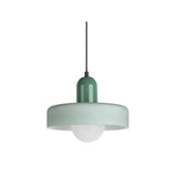 Lampe à suspension mate Opaco Grato en verre vert, vue avant.