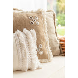 Coussin Miroirs J-Line en jute naturel, gros plan