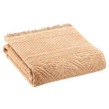 Drap de douche Zoé Poudre en coton avec finition frangée, couleur douce et élégante.