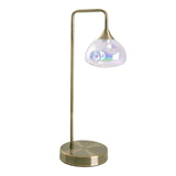 Lampe à table à LED "Varna", lampe de table en métal en laiton et en verre irisé, LED fermement construit, 45 cm de haut, éclairage élégant pour le salon, la salle à manger ou le couloir