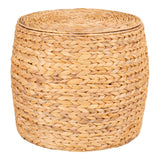 Table d'appoint Delia en jacinthe d'eau, vue de dessus, texture naturelle