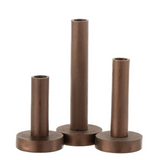 Set de 3 bougeoirs J-Line en métal marron foncé, vue de face