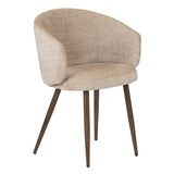 Chaise Luna crème avec dossier doux et jambes en chêne fumé