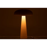 Détail de la lampe de table J-Line taupe, finition élégante