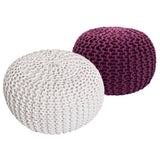 Tabouret de siège pouf ensemble 2 pièces Ø 55 cm h 37 cm tabouret de tricot coussin de plancher