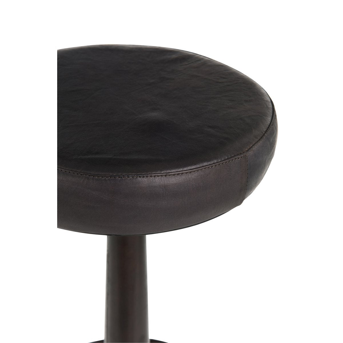 Chaise de bar J-Line, détail du revêtement en faux cuir noir