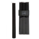 Bougie cylindrique J-Line, élégante en noir et marron, 6 pièces