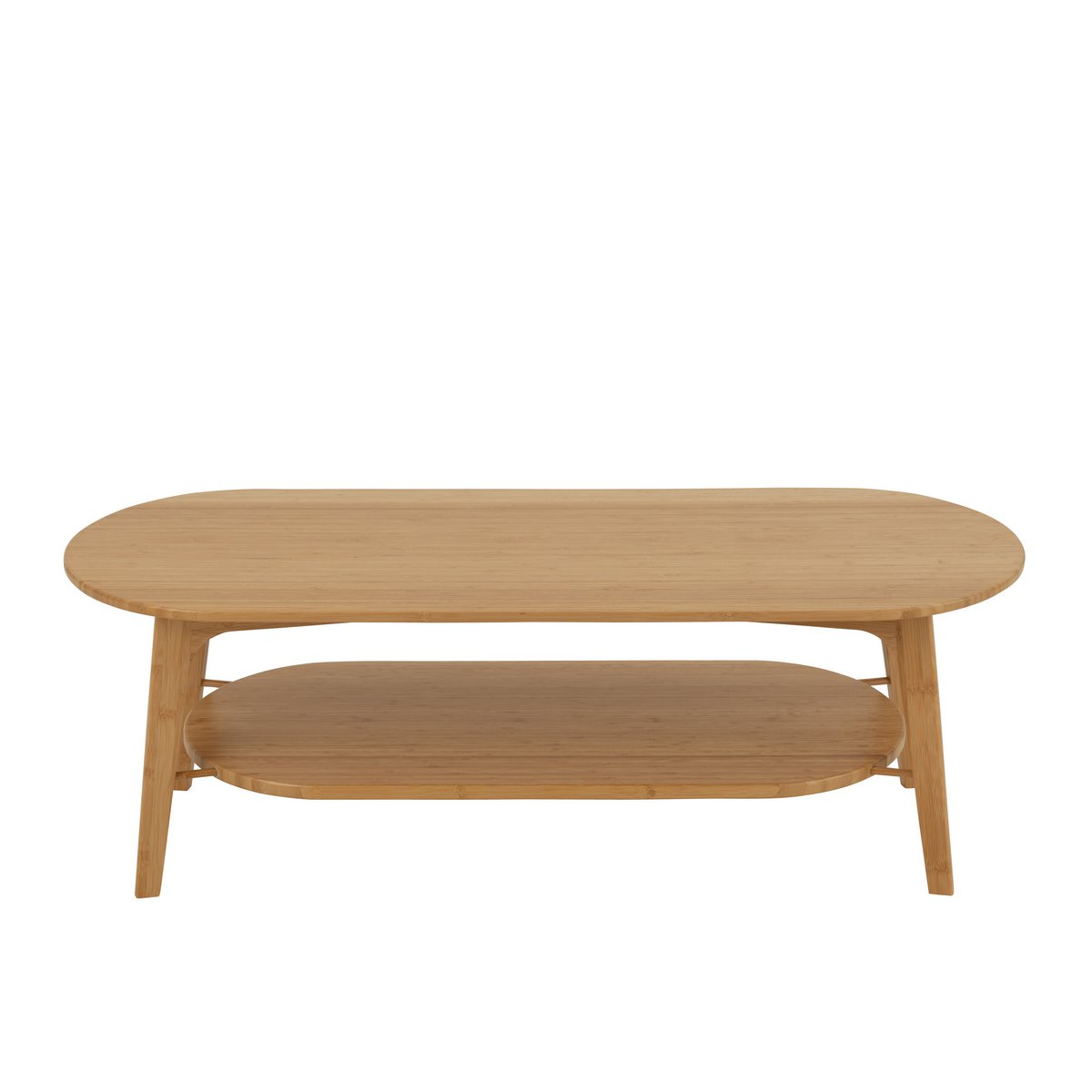 Table basse Namboo J-Line en rotin naturel vue de face