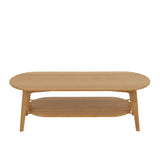 Table basse Namboo J-Line en rotin naturel vue de face