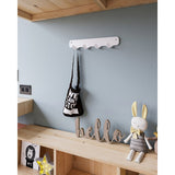 Gorillz Rounded Four Industrial Wall Coat Rack 4 Coat Rack Hooks - Blanc
