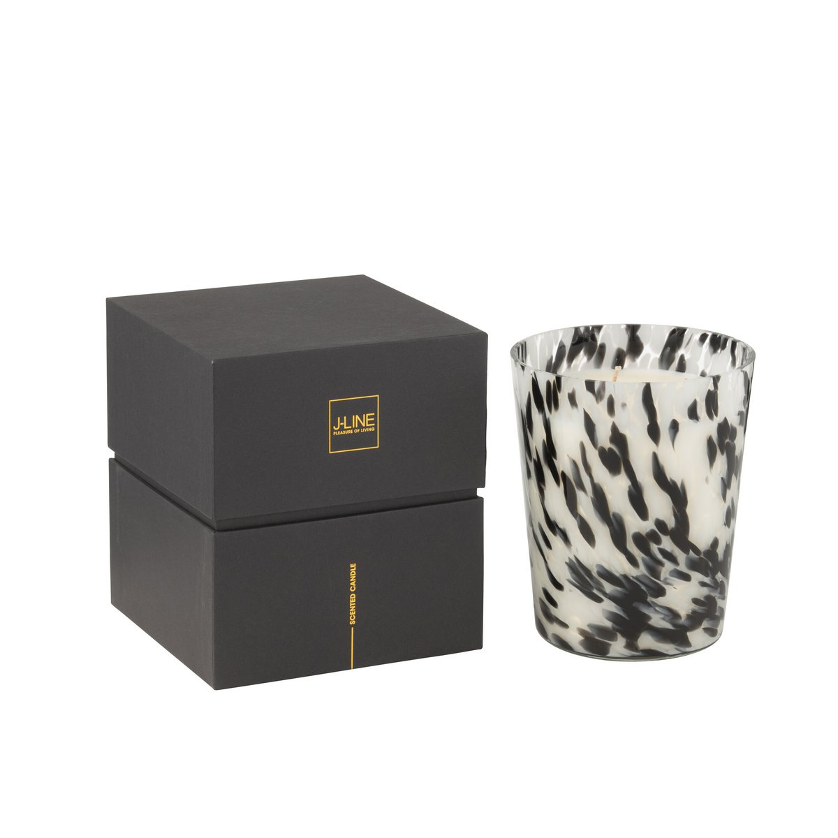 Bougie parfumée J-Line Noa - détails de la texture en verre