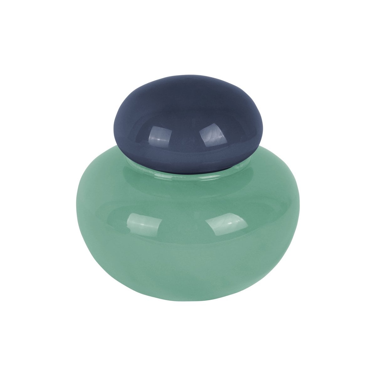 Vase Nuevo Dulce en verre bleu avec casquette élégante