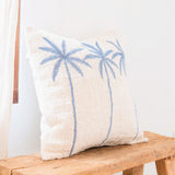 Housse de coussin en coton motif palmier – Coussin brodé bohème – Oreiller décoratif – Housse de coussin brodée 40x40 ou 50x50 cm ANRKA