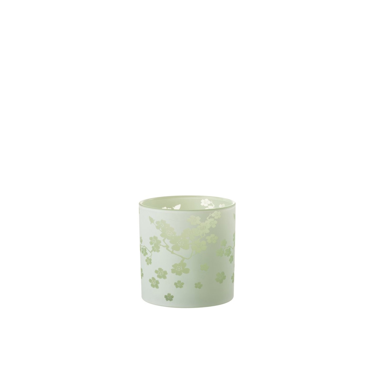 Lanterne J-Line Fleurs avec bougie allumée