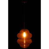 Ambiance intérieure avec la lampe Honey Spoon en verre marron dans un salon élégant