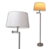 Lampe debout "Bologne" hauteur 158 cm en métal dans un nickel en satin, beiger textalspreis, e27