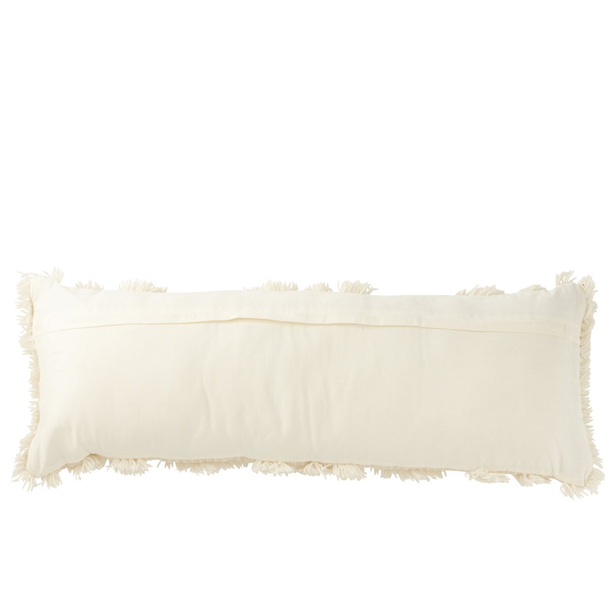 Détail du coussin J-Line avec flèches dorées et texture laine/coton