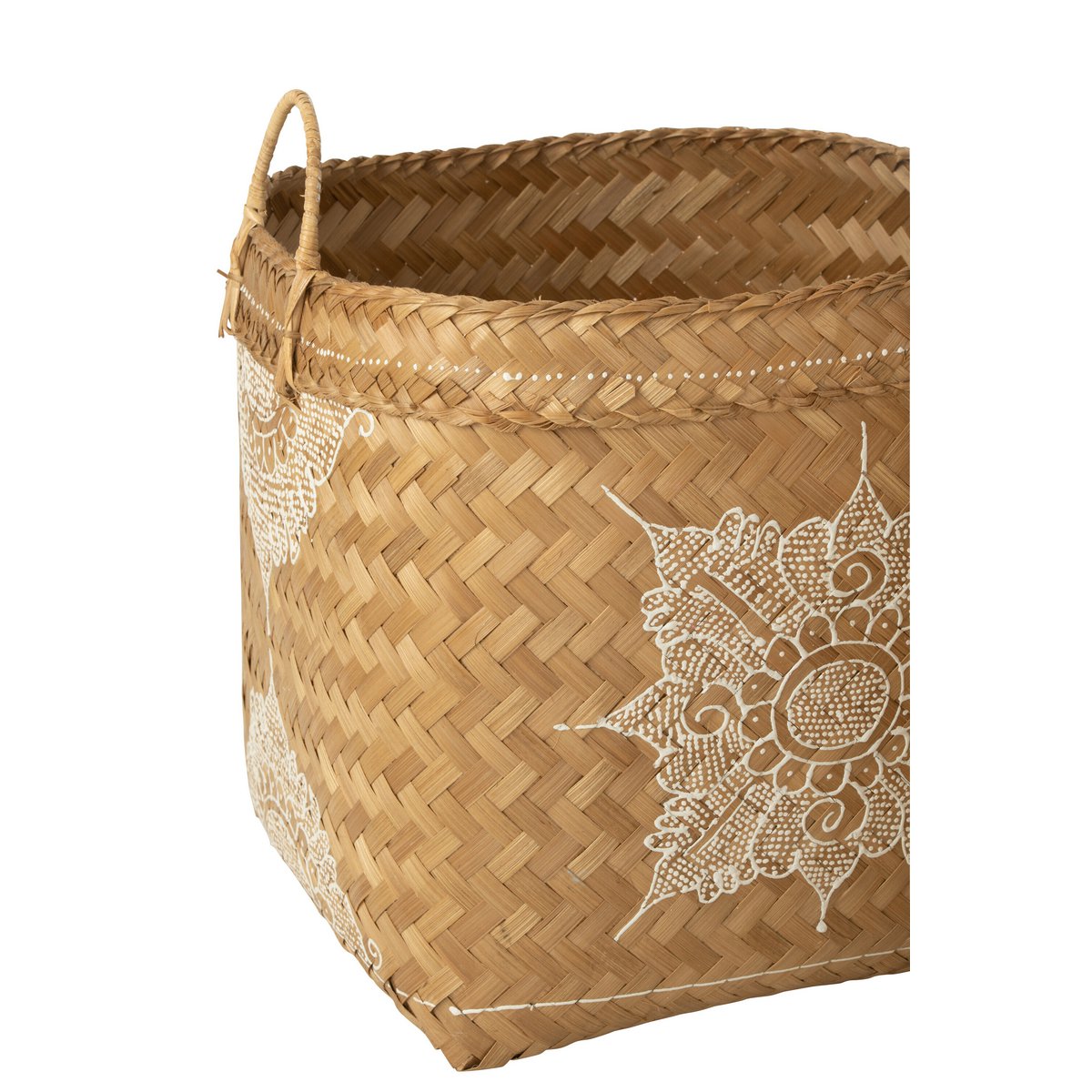 Panier J-Line Drawing en bambou, vue de face avec finition naturelle