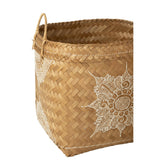 Panier J-Line Drawing en bambou, vue de face avec finition naturelle