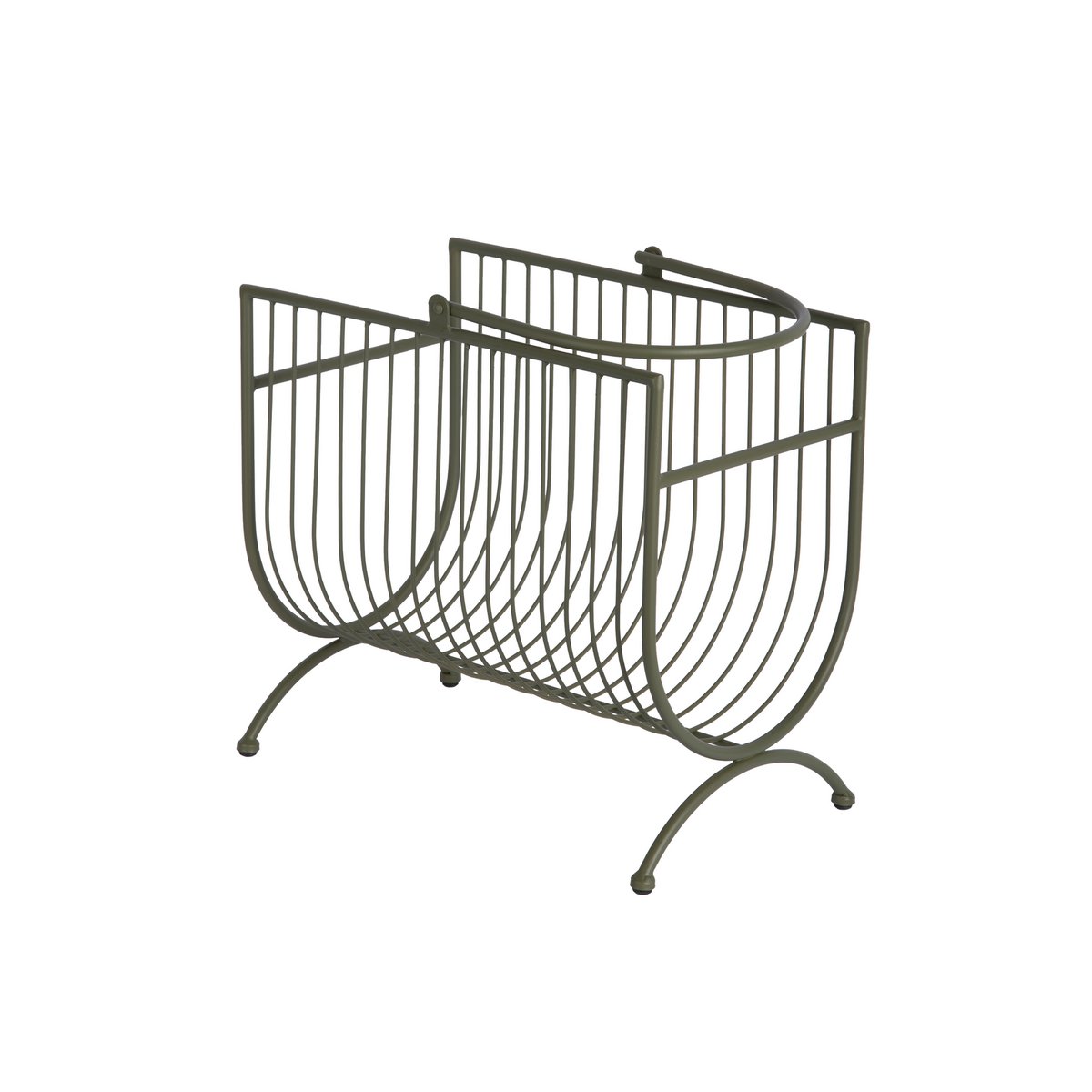 Porte-revues en métal vert avec design moderne