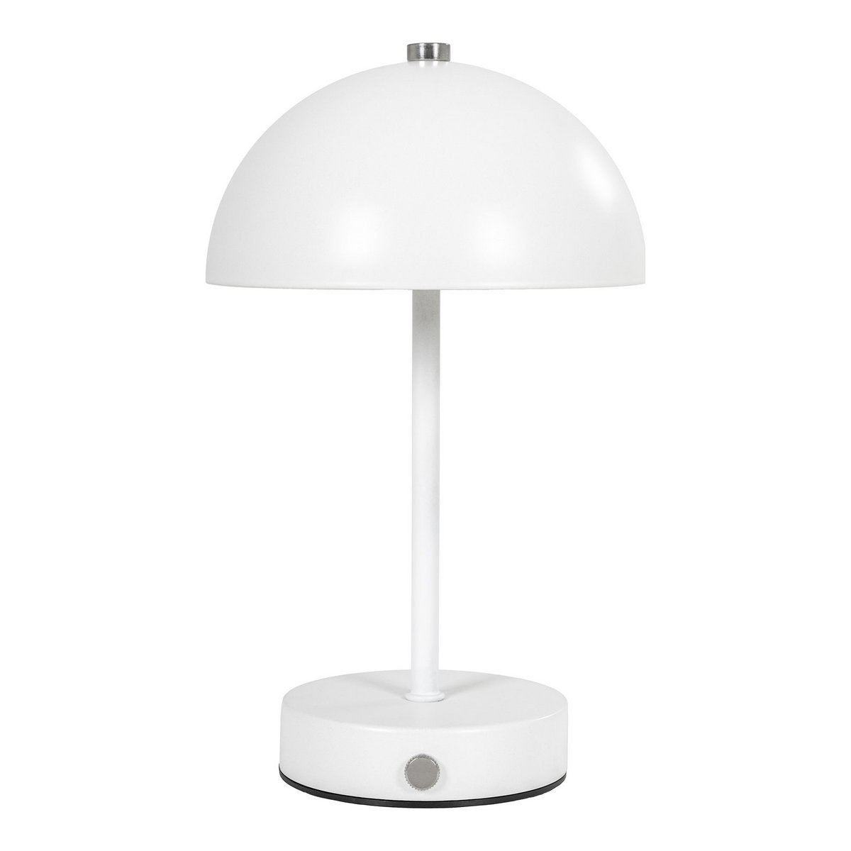 Lampe de table LED Holt en métal blanc, vue de face