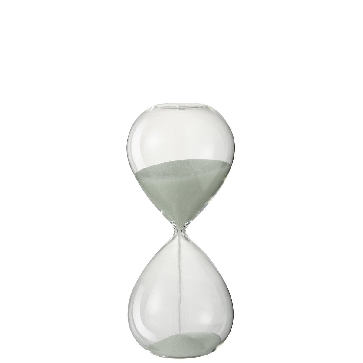 Sablier déco J-Line en verre blanc avec sable, taille medium