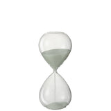 Sablier déco J-Line en verre blanc avec sable, taille medium