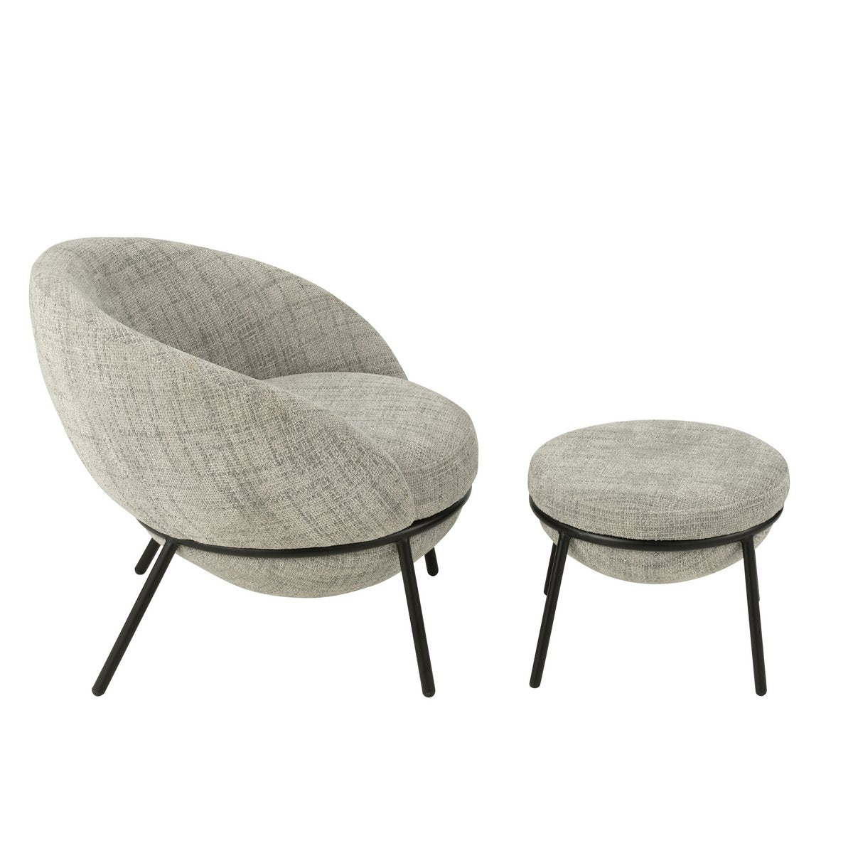 Détail du pouf assorti à la chaise longue J-Line