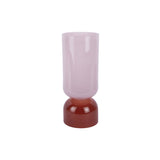 Vase Grand en Verre Rose avec design contemporain, vue de face