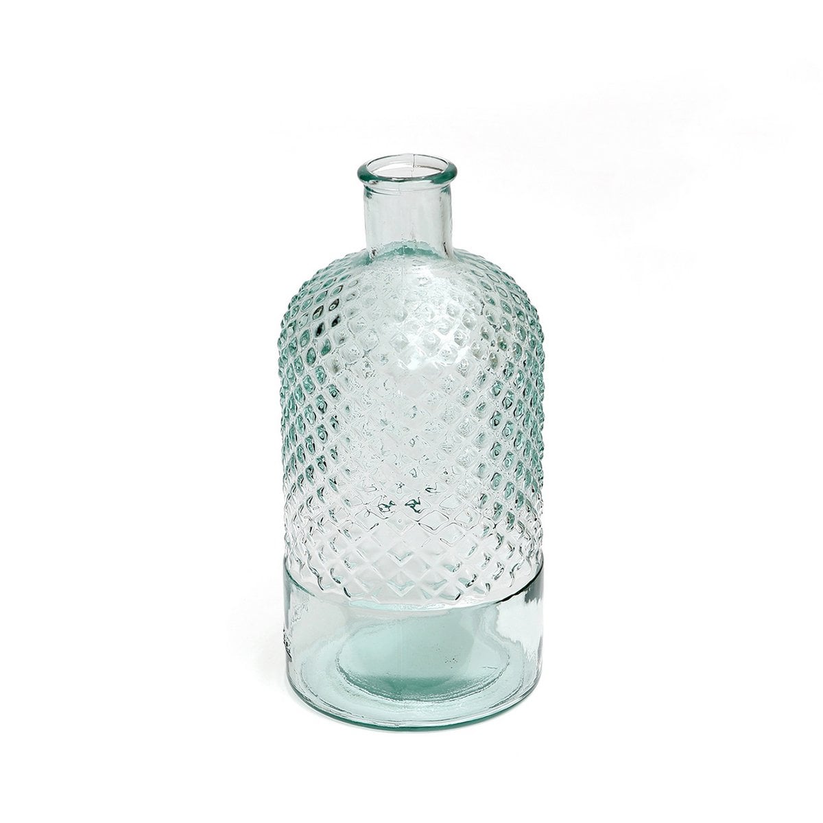 Bouteille Zuanshí en verre bleu, élégante et texturée