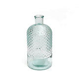 Bouteille Zuanshí en verre bleu, élégante et texturée